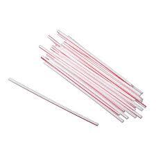 STR-COF PL5 PLASTIC COFFEE STIRRERS 5" RED/WHITE STRIPE (10/1M) RO50